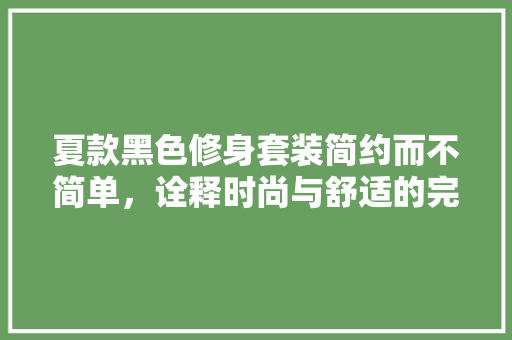 夏款黑色修身套装简约而不简单，诠释时尚与舒适的完美融合