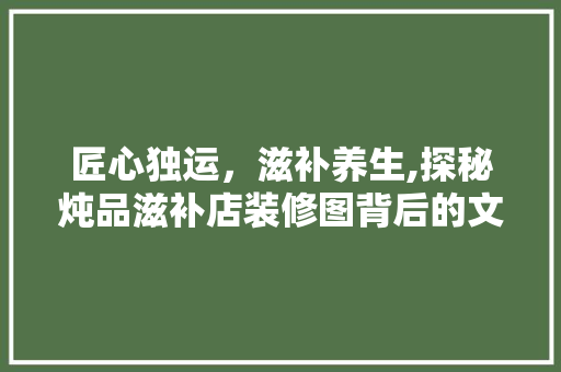 匠心独运，滋补养生,探秘炖品滋补店装修图背后的文化内涵