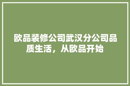 欧品装修公司武汉分公司品质生活，从欧品开始