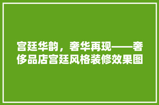 宫廷华韵，奢华再现——奢侈品店宫廷风格装修效果图  第1张