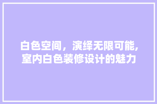 白色空间，演绎无限可能,室内白色装修设计的魅力