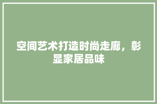 空间艺术打造时尚走廊，彰显家居品味