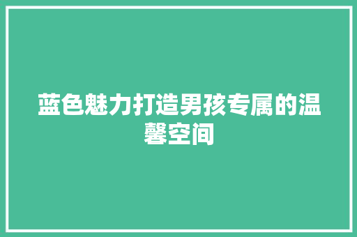 蓝色魅力打造男孩专属的温馨空间