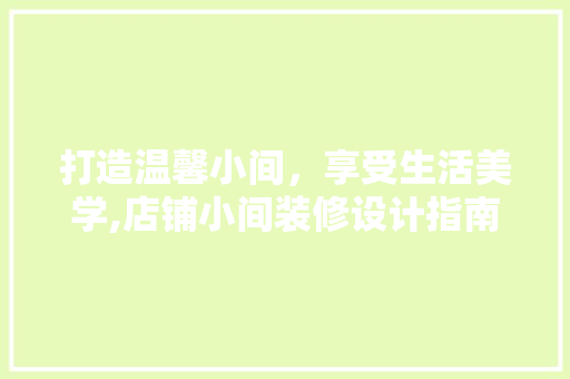 打造温馨小间，享受生活美学,店铺小间装修设计指南  第1张