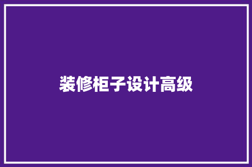 装修柜子设计高级