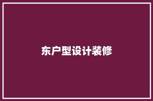 东户型设计装修